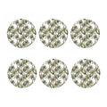 Vintage Palm Tree Beach Pattern Print Coaster Set