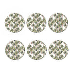 Vintage Palm Tree Beach Pattern Print Coaster Set