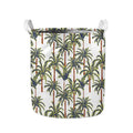 Vintage Palm Tree Beach Pattern Print Collapsible Laundry Basket