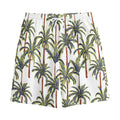 Vintage Palm Tree Beach Pattern Print Cotton Shorts
