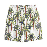 Vintage Palm Tree Beach Pattern Print Cotton Shorts