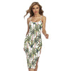 Vintage Palm Tree Beach Pattern Print Cross Back Cami Dress