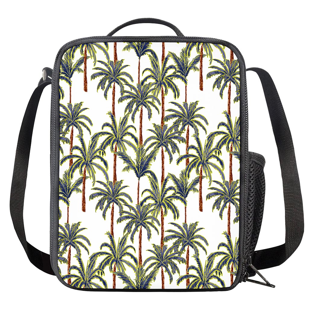 Vintage Palm Tree Beach Pattern Print Crossbody Lunch Bag