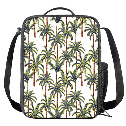 Vintage Palm Tree Beach Pattern Print Crossbody Lunch Bag