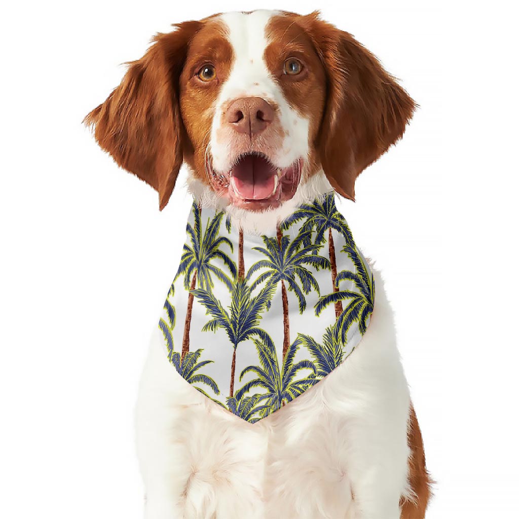 Vintage Palm Tree Beach Pattern Print Dog Bandana