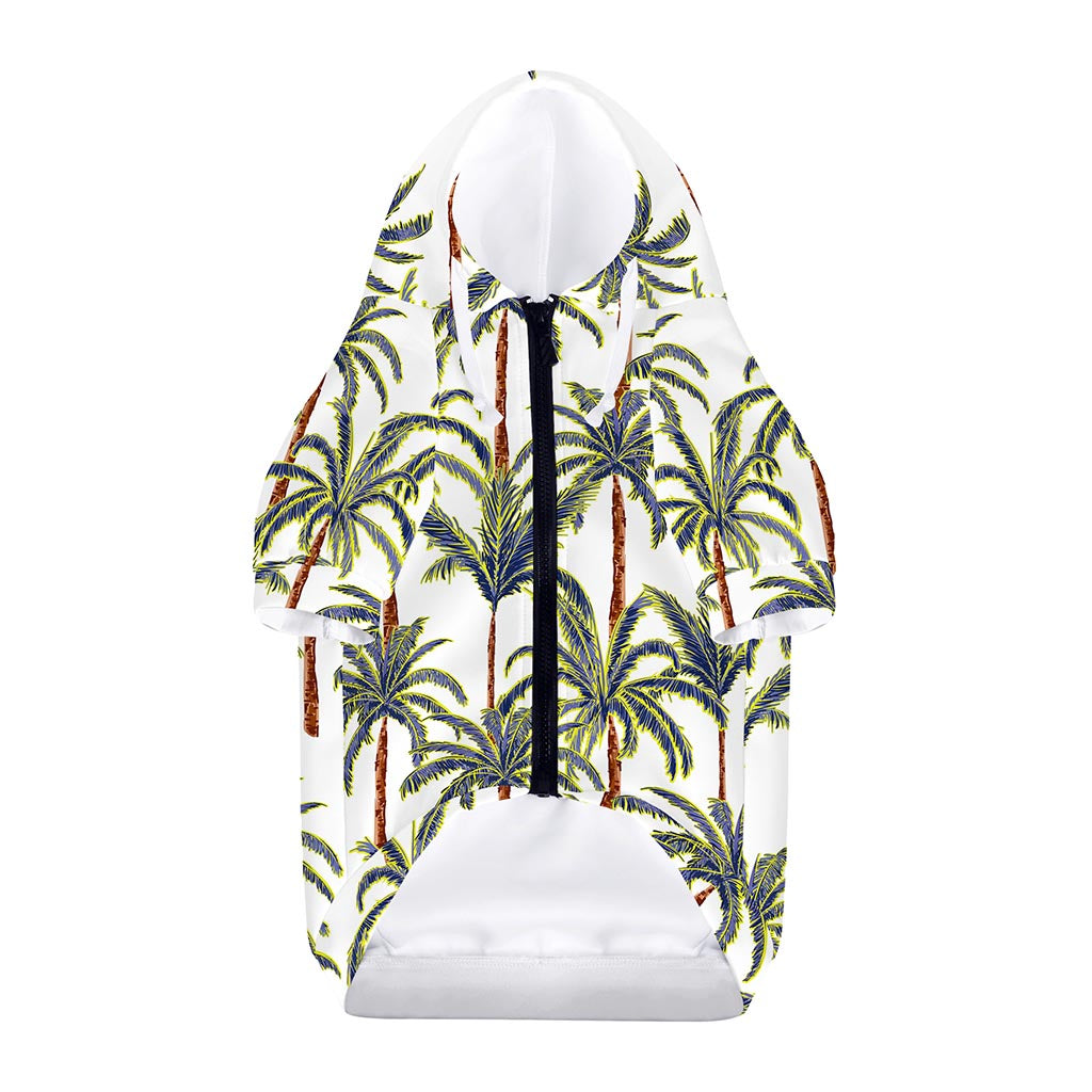 Vintage Palm Tree Beach Pattern Print Dog Zip Up Hoodie