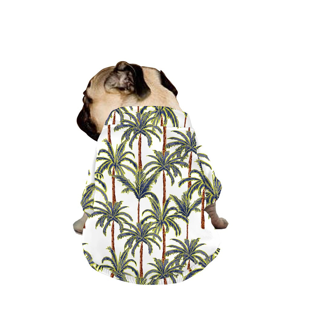 Vintage Palm Tree Beach Pattern Print Dog Zip Up Jacket