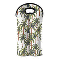 Vintage Palm Tree Beach Pattern Print Double Neoprene Wine Tote