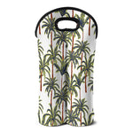 Vintage Palm Tree Beach Pattern Print Double Neoprene Wine Tote