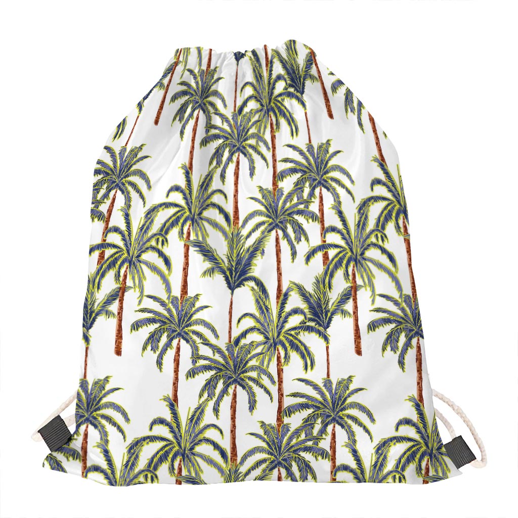 Vintage Palm Tree Beach Pattern Print Drawstring Bag