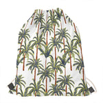 Vintage Palm Tree Beach Pattern Print Drawstring Bag