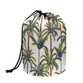 Vintage Palm Tree Beach Pattern Print Drawstring Makeup Bag