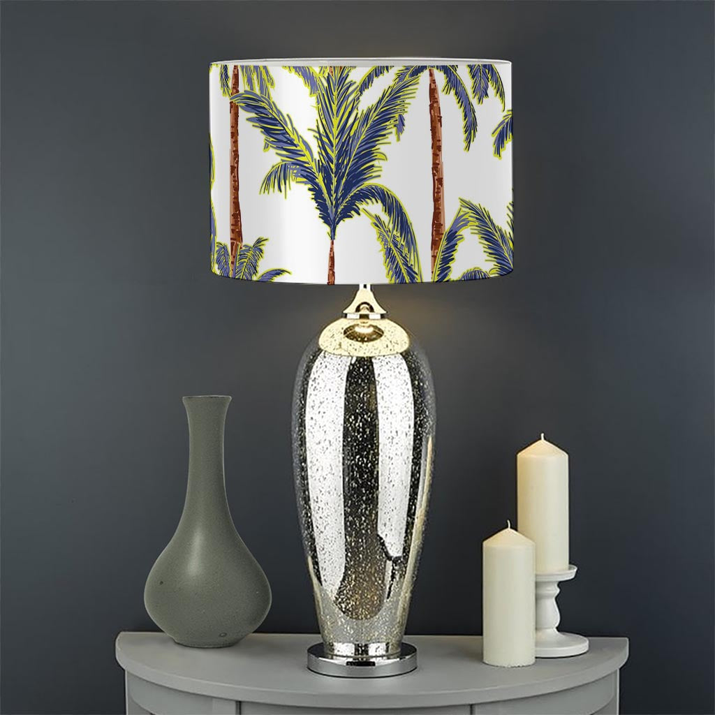 Vintage Palm Tree Beach Pattern Print Drum Lamp Shade