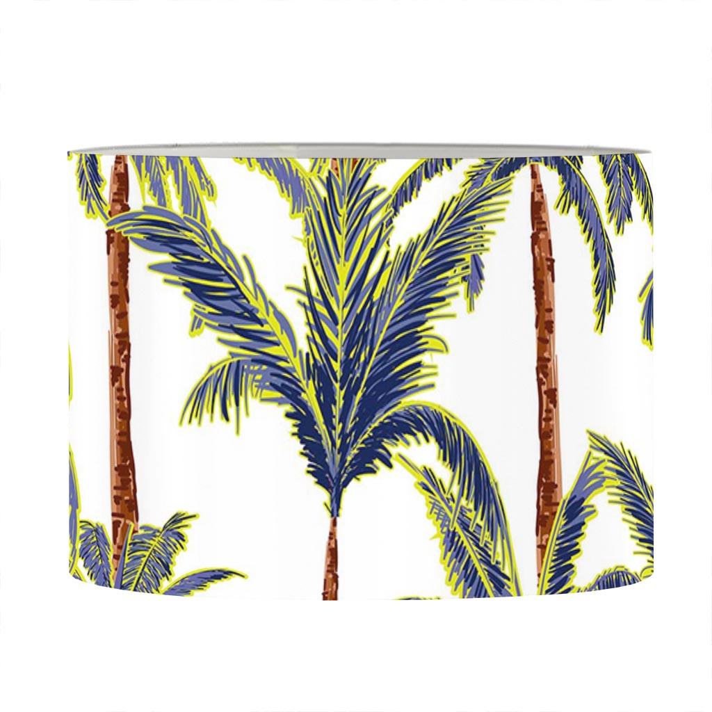 Vintage Palm Tree Beach Pattern Print Drum Lamp Shade