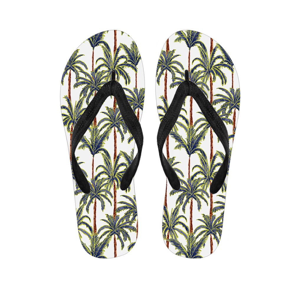 Vintage Palm Tree Beach Pattern Print Flip Flops