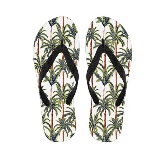 Vintage Palm Tree Beach Pattern Print Flip Flops