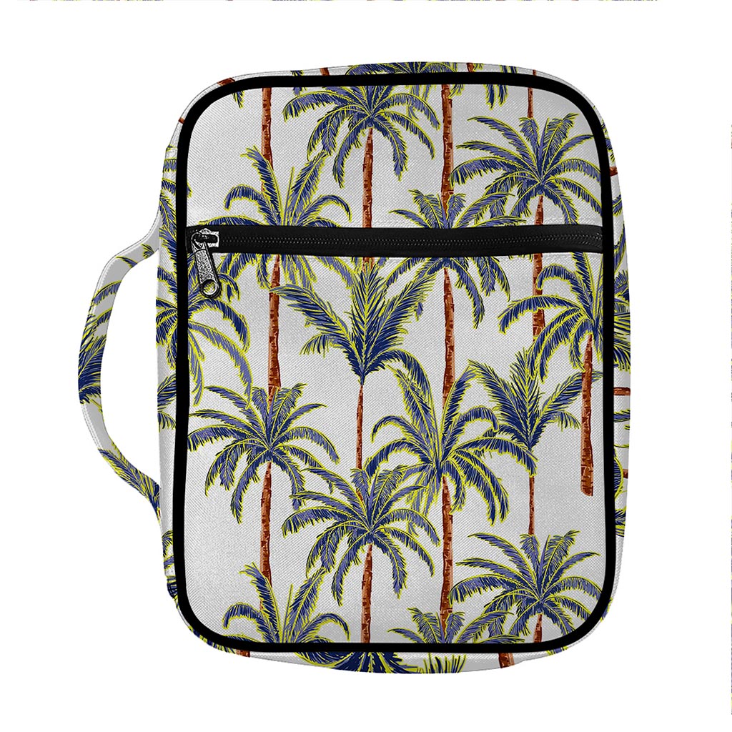 Vintage Palm Tree Beach Pattern Print Front Pocket Bible Bag