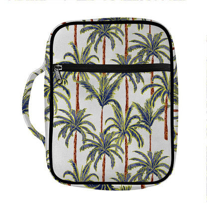 Vintage Palm Tree Beach Pattern Print Front Pocket Bible Bag