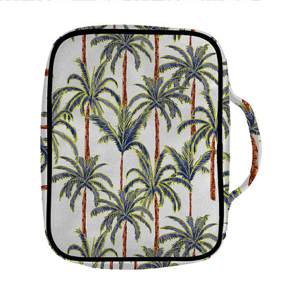 Vintage Palm Tree Beach Pattern Print Front Pocket Bible Bag