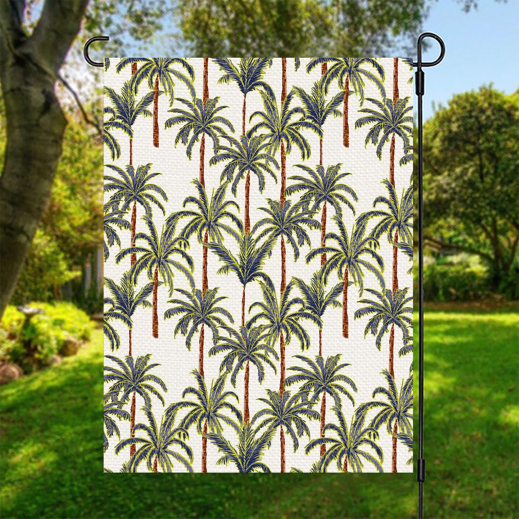 Vintage Palm Tree Beach Pattern Print Garden Flag