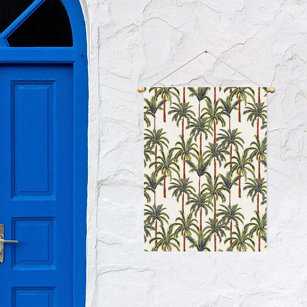 Vintage Palm Tree Beach Pattern Print Garden Flag
