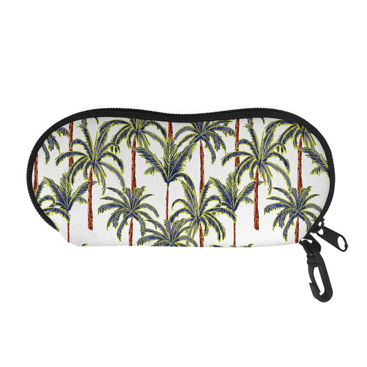 Vintage Palm Tree Beach Pattern Print Glasses Case