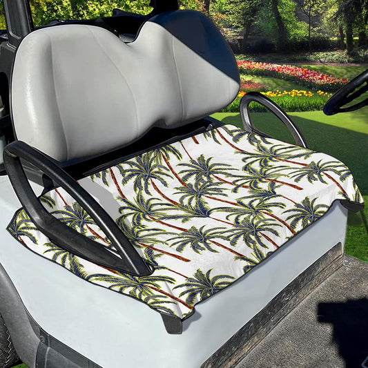 Vintage Palm Tree Beach Pattern Print Golf Cart Seat Cover