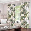Vintage Palm Tree Beach Pattern Print Grommet Curtains