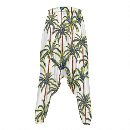 Vintage Palm Tree Beach Pattern Print Hammer Pants
