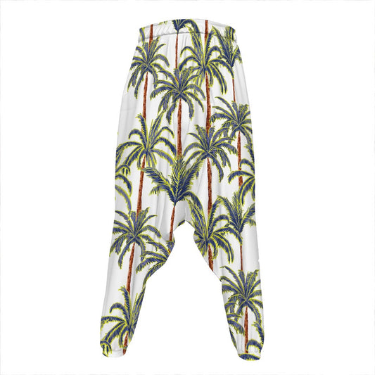 Vintage Palm Tree Beach Pattern Print Hammer Pants