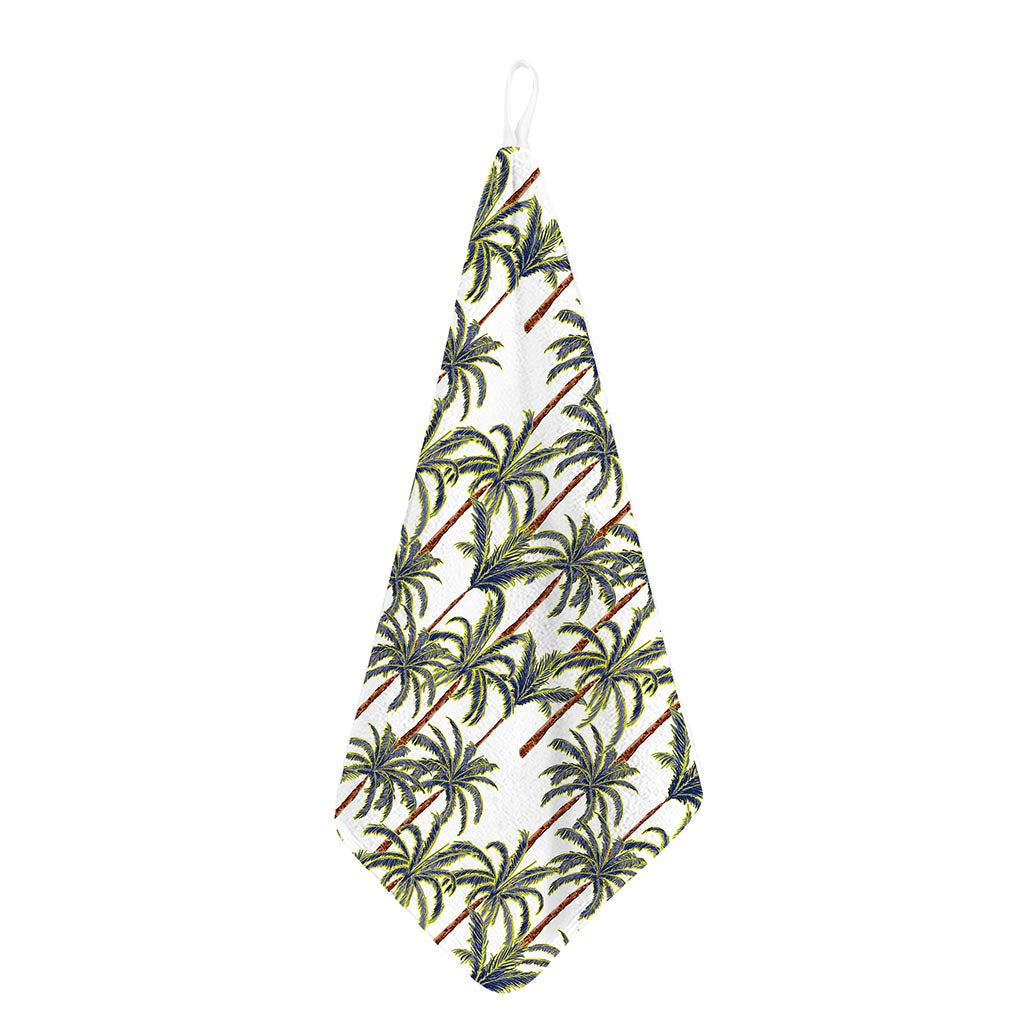 Vintage Palm Tree Beach Pattern Print Hand Towel