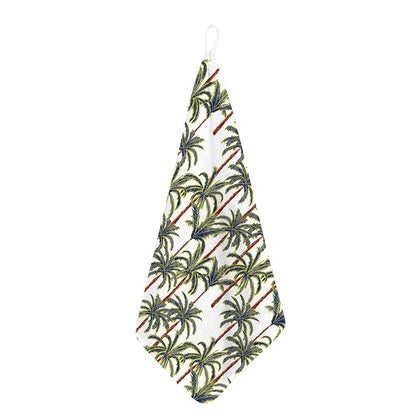 Vintage Palm Tree Beach Pattern Print Hand Towel