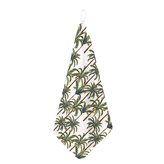 Vintage Palm Tree Beach Pattern Print Hand Towel