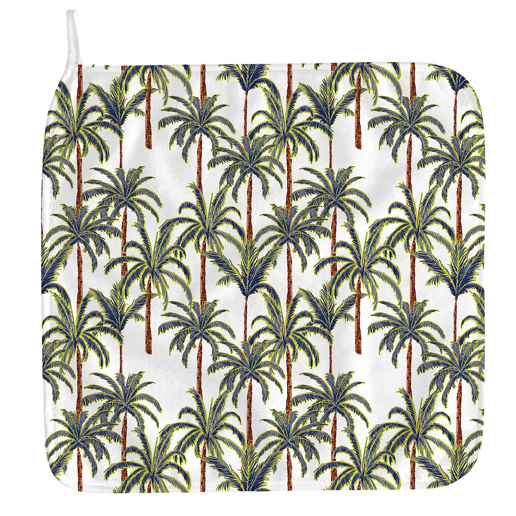 Vintage Palm Tree Beach Pattern Print Hand Towel