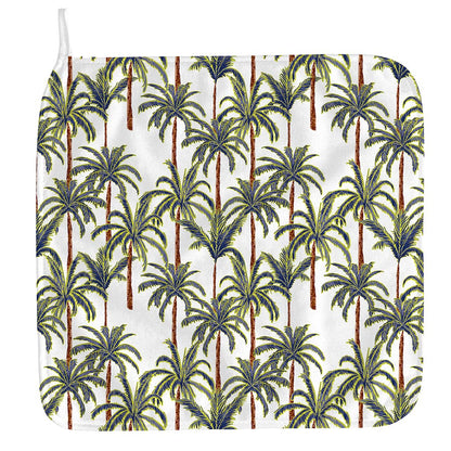 Vintage Palm Tree Beach Pattern Print Hand Towel