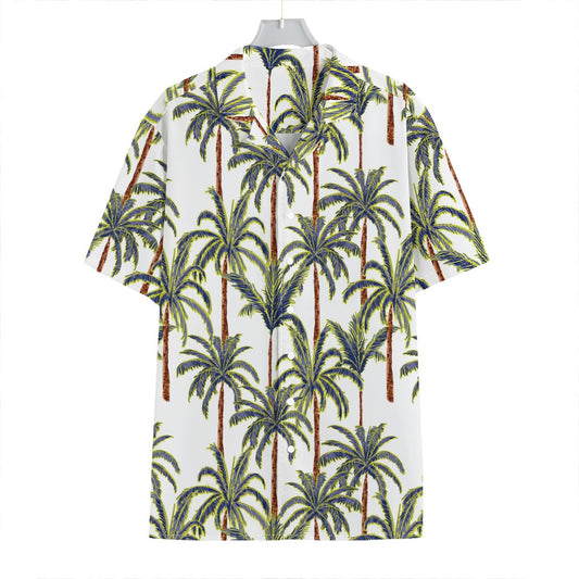 Vintage Palm Tree Beach Pattern Print Hawaiian Shirt