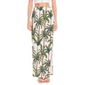 Vintage Palm Tree Beach Pattern Print High Slit Maxi Skirt