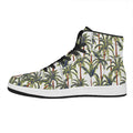 Vintage Palm Tree Beach Pattern Print High Top Leather Sneakers