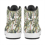 Vintage Palm Tree Beach Pattern Print High Top Leather Sneakers