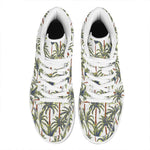 Vintage Palm Tree Beach Pattern Print High Top Leather Sneakers