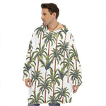 Vintage Palm Tree Beach Pattern Print Hoodie Blanket
