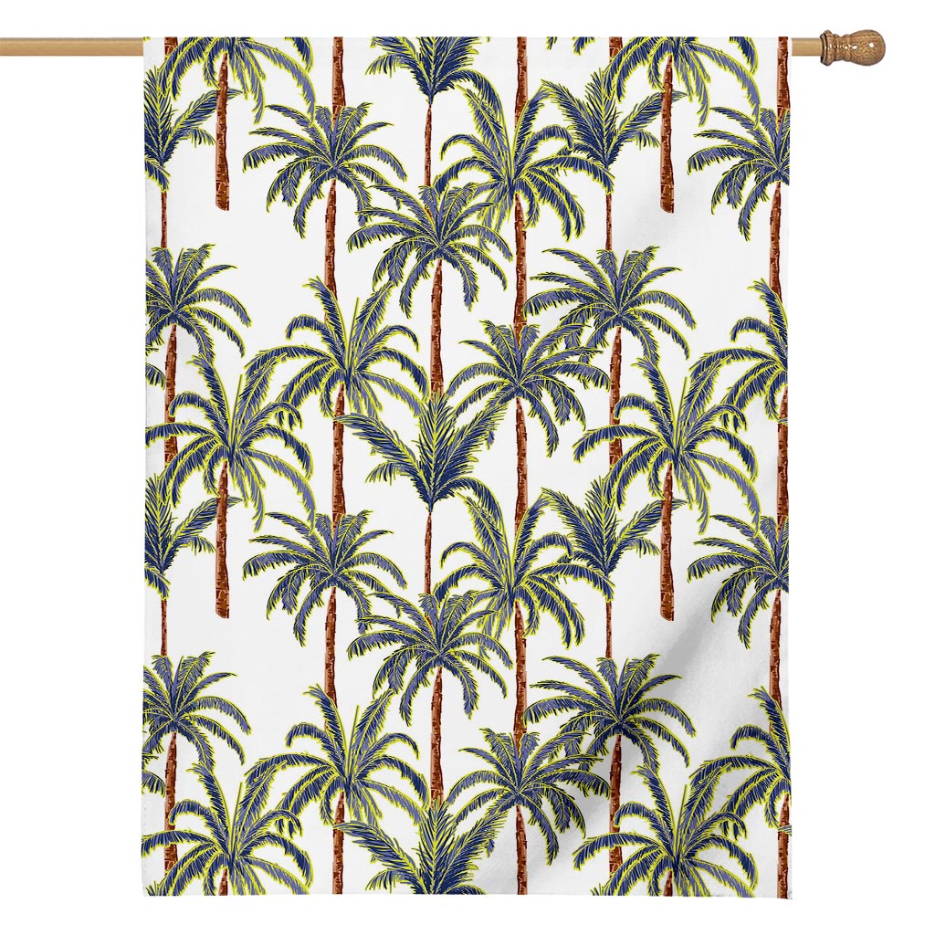 Vintage Palm Tree Beach Pattern Print House Flag