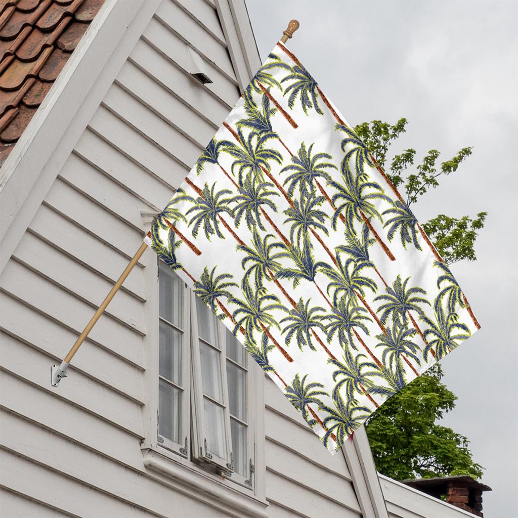 Vintage Palm Tree Beach Pattern Print House Flag