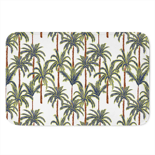 Vintage Palm Tree Beach Pattern Print Indoor Door Mat