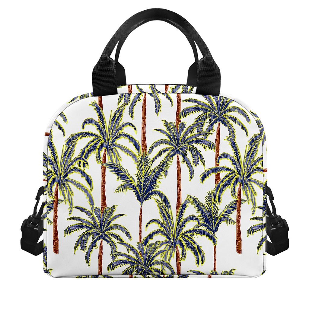 Vintage Palm Tree Beach Pattern Print Insulated Lunch Bag