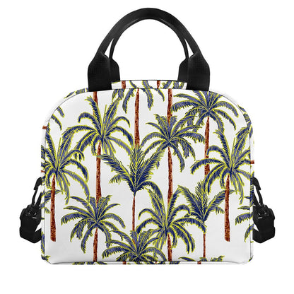 Vintage Palm Tree Beach Pattern Print Insulated Lunch Bag