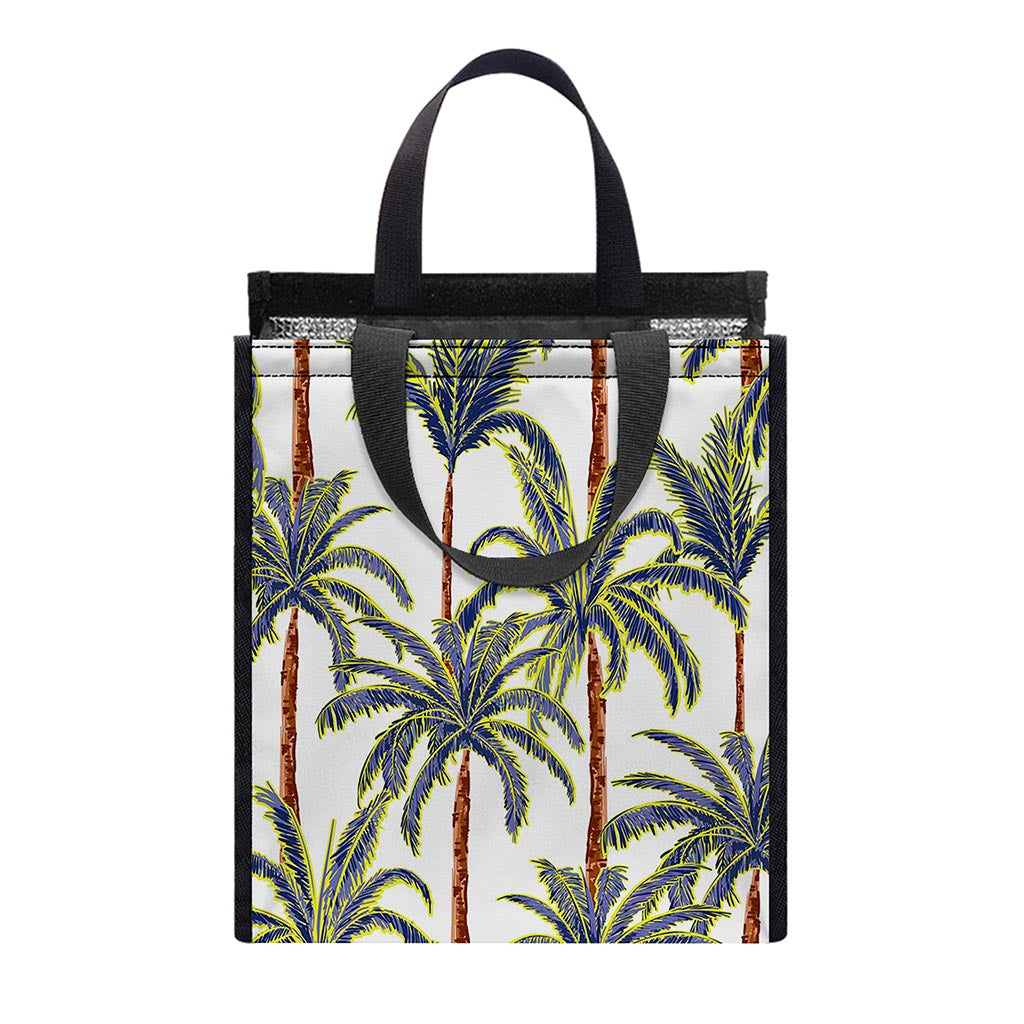 Vintage Palm Tree Beach Pattern Print Insulated Lunch Tote
