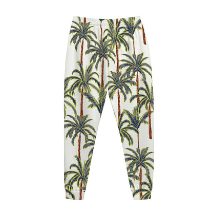 Vintage Palm Tree Beach Pattern Print Jogger Pants