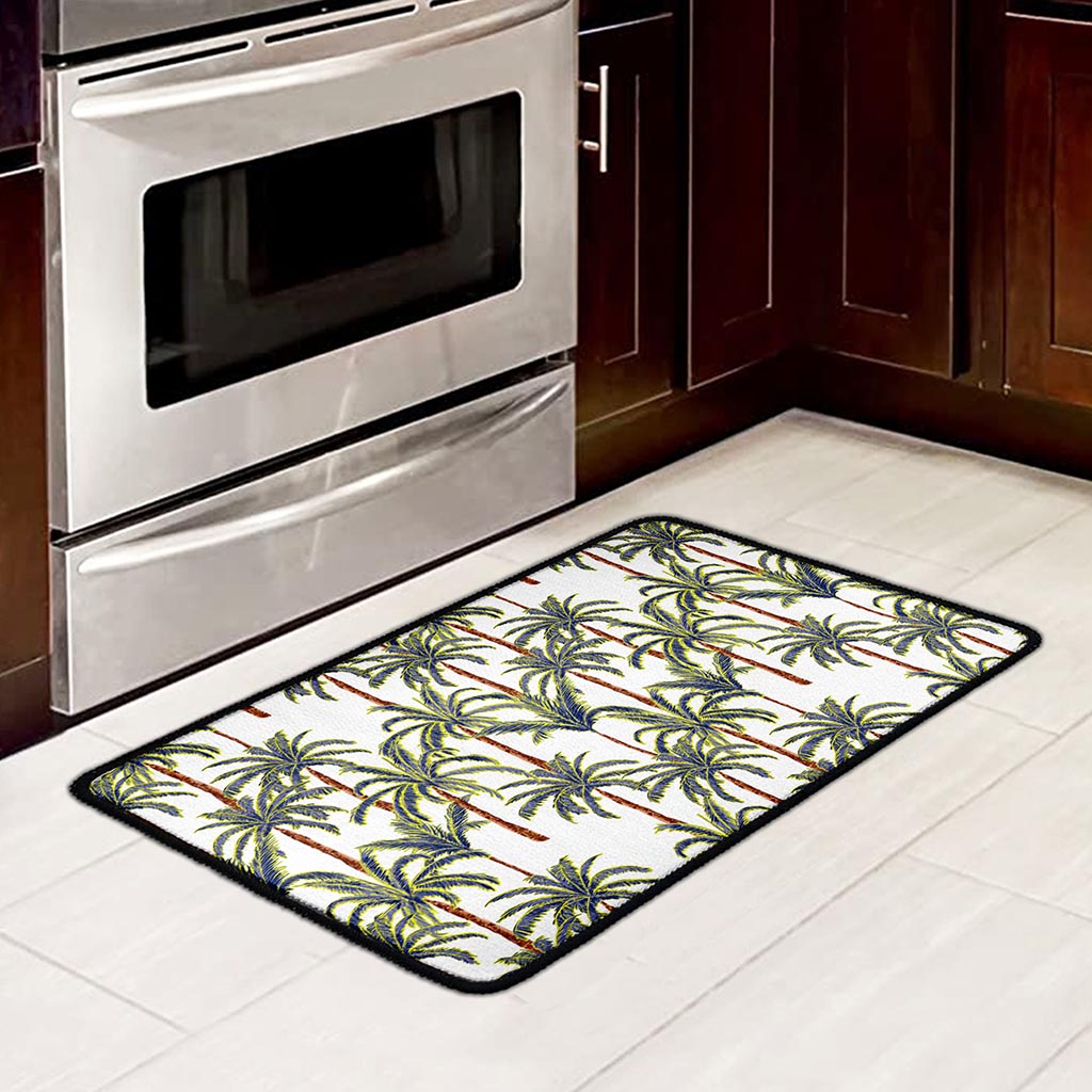 Vintage Palm Tree Beach Pattern Print Kitchen Mat