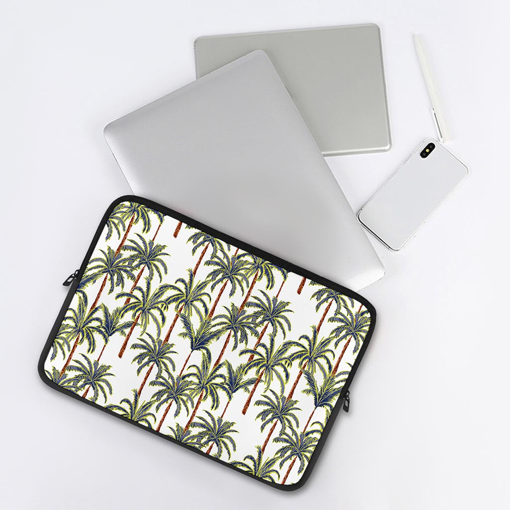 Vintage Palm Tree Beach Pattern Print Laptop Sleeve